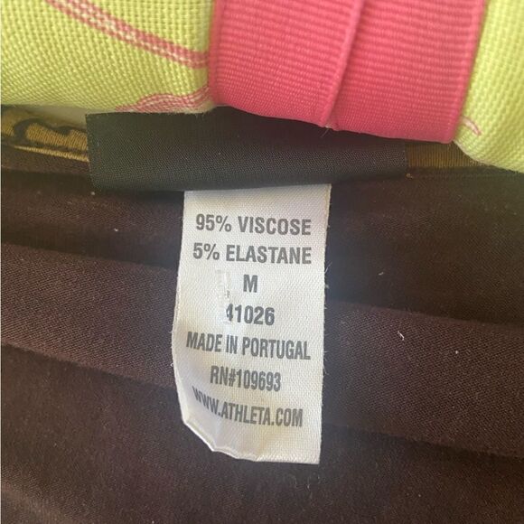 ATHLETA Black Gold Brocade Print Dress Soft & Stretchy Medium 95% Viscose - Picture 7 of 10